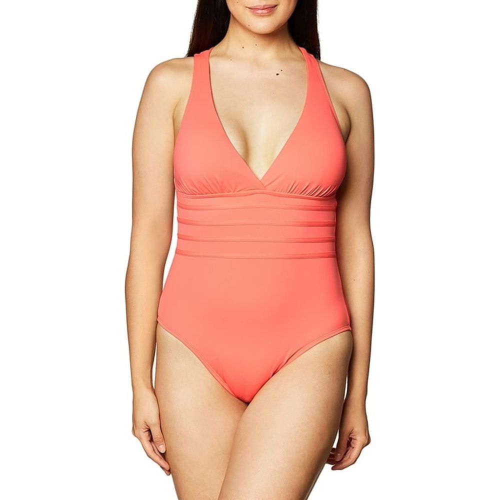 NWT LA BLANCA Island Goddess Multi-Strap Cross Back One-Piece Swimsuit
